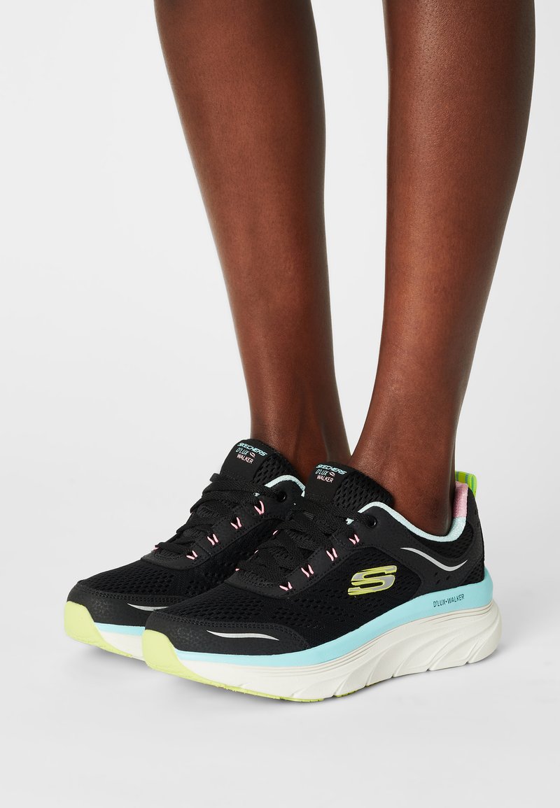 Skechers Sport D'LUX WALKER - Sapatilhas - black/multi/white/silver