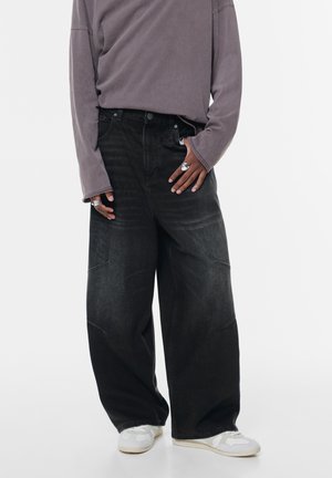 SEAM DETAIL - SUPER - Jeans Relaxed Fit - black