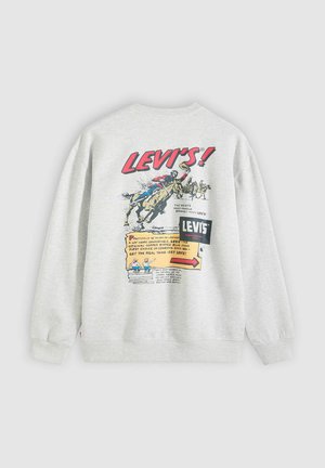 Grauer Sweatshirt mit einem bunten Grafikdruck von Cowboys und Text. Lange Ärmel, gerippte Bündchen und Saum. Aus Baumwollmischung.