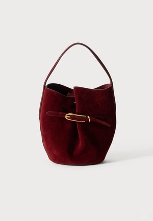 BELTED BUCKET BAG MINI - Bolso de mano - dark red
