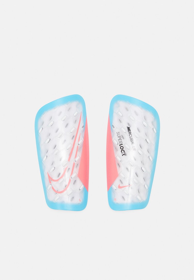 Nike Performance MERCURIAL LITE - Espinilleras - white/baltic blue/hot punch