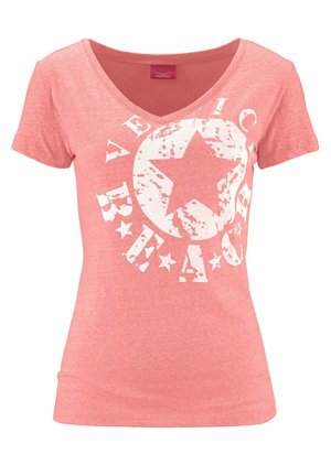 Venice Beach Print T-shirt - neonkoralle-meliert