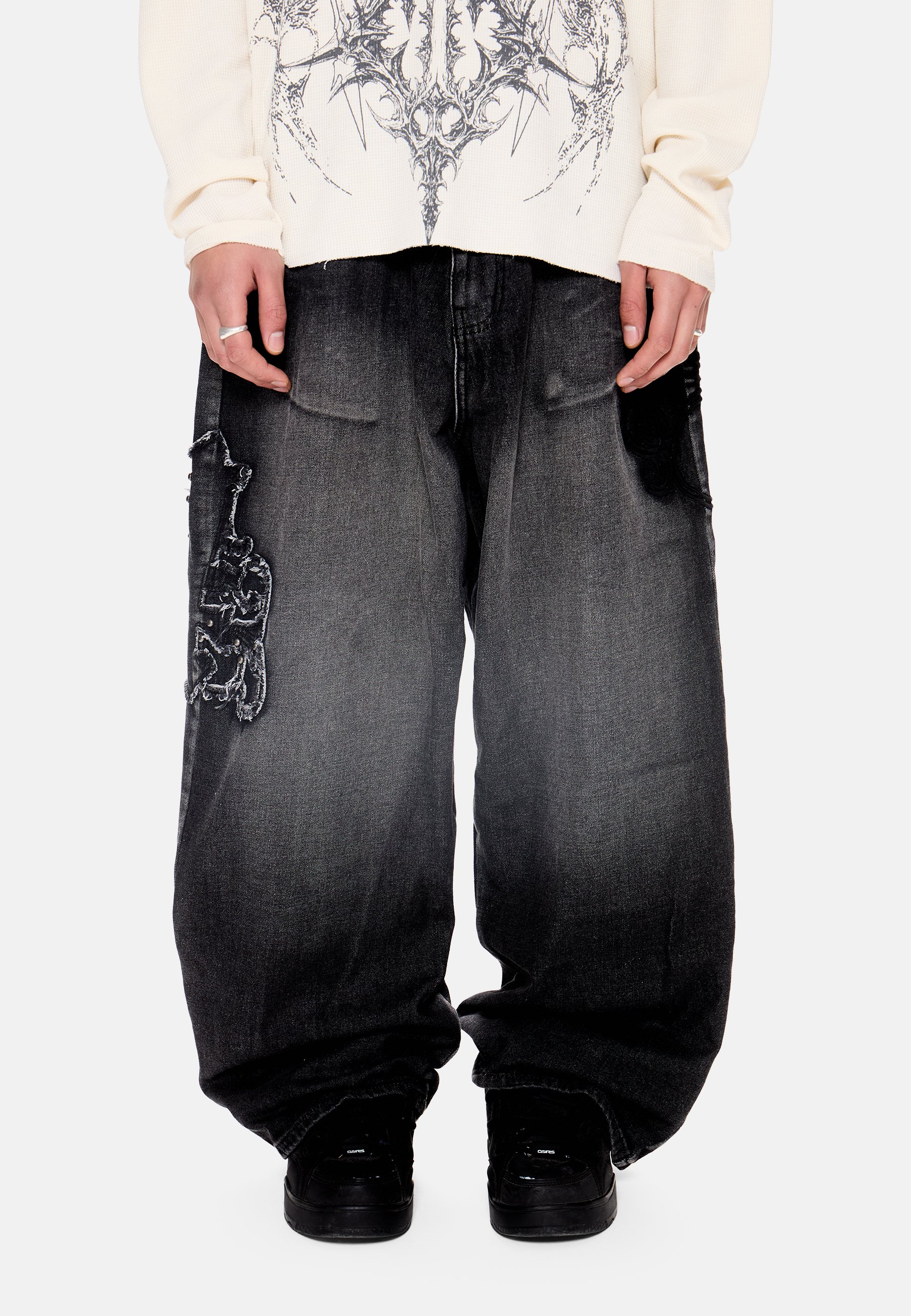 TWICE着用JADED LONDON Colossus Baggy Jeans Jaded London COLOSSUS - Baggy Jeans - black - Zalando.co.uk