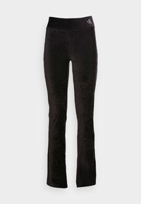 VELVET SKINNY PANTS - Calças - black