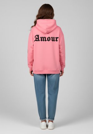 GOTHIC EMBROIDERY HEAYVWEIGHT UNISEX OVERSIZED  - Hoodie - pink