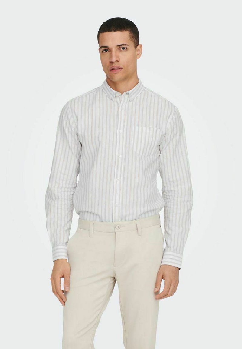 Only & Sons ONSALVARO STRIPE - Camicia - chinchilla