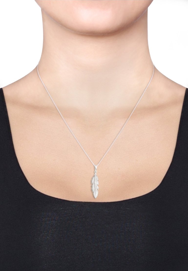 Elli - FEATHER CHAIN - Collana - silver-coloured, Ingrandire