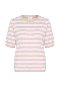 LIZZA STRIPED - Trükipildiga T-särk - feather gray mel pink