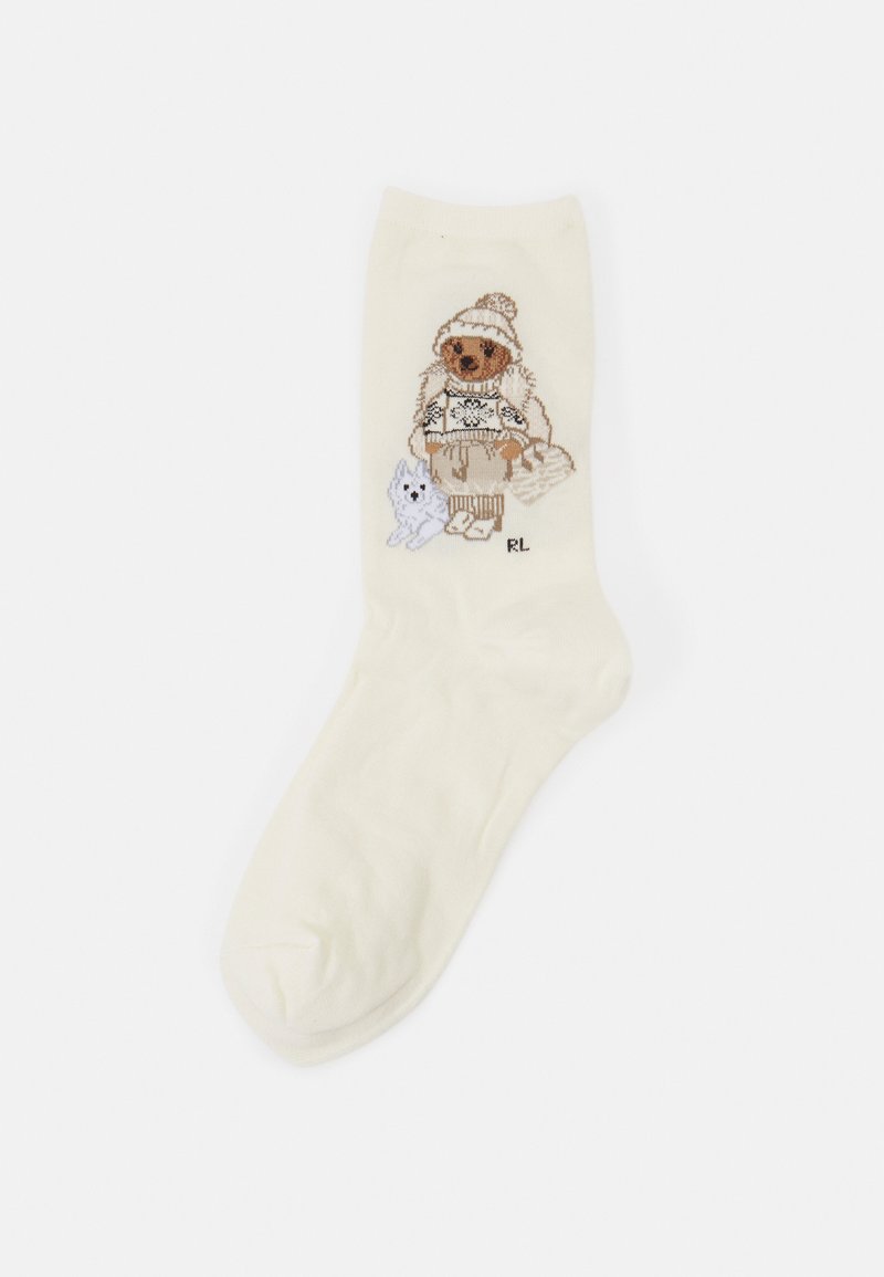 Polo Ralph Lauren WINTER BEAR CREW SOCK SINGLE Șosete ivory/alb