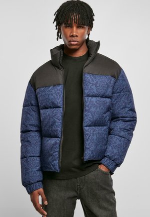 Urban Classics AOP RETRO - Winterjas - darkblue damast aop