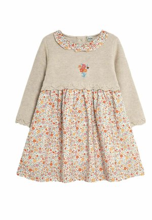 JoJo Maman Bébé REGULAR FIT - Svetríkové šaty - cream