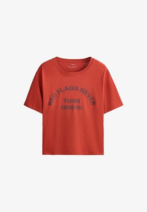 OYSHO, T-shirt imprimé - burnt orange