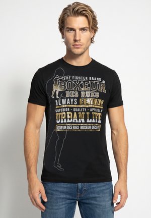 Boxeur Des Rues, T-SHIRT - T-Shirt print - black-gold-coloured