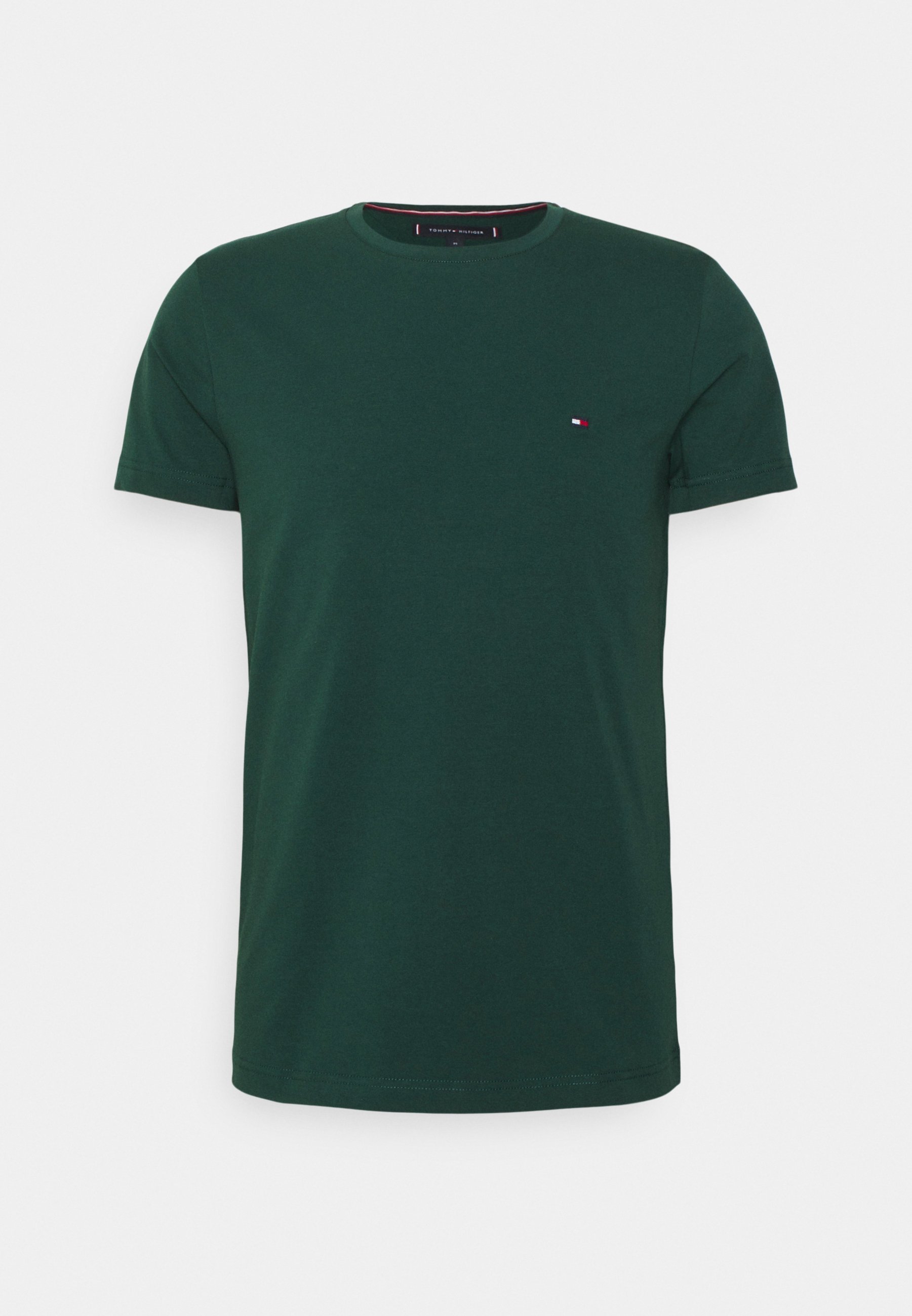 Tommy Hilfiger STRETCH SLIM FIT TEE - Camiseta básica - hunter/verde oscuro  - Zalando.es