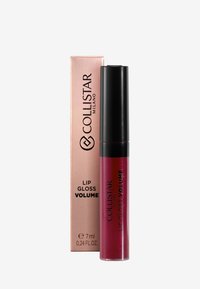 Collistar Lip Gloss Volume i en genomskinlig tub med ett svart lock. Förpackningen är en roséguldask med svart text. Produktens volym: 7 ml.