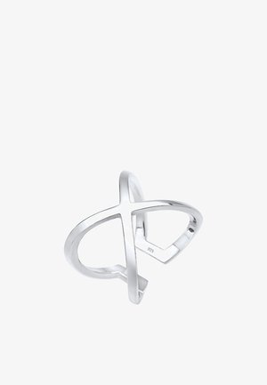 Pandantiv din argint sterling cu un design minimalist de bandă intersecționată, finisaj lustruit și marcaj gravat "925" în interior.
