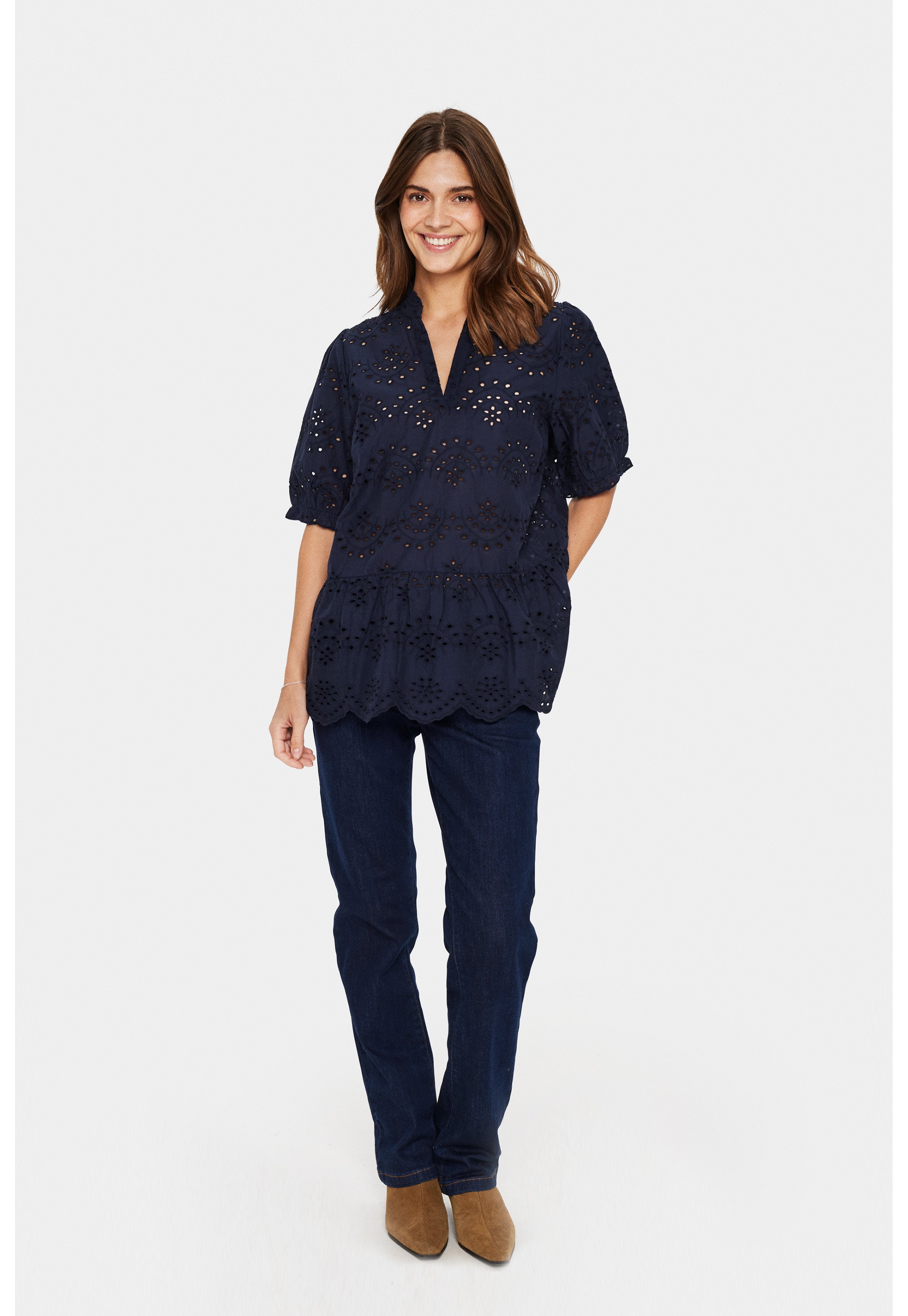 売れ筋商品|||サントロペ シャツ レディース トップス GELEKSA - Blouse - night sky シルク混オーガンジー シャツブラウス（シャツ & ブラウス