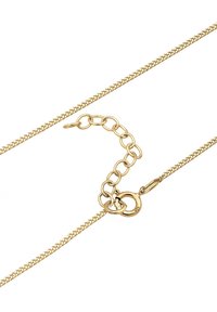 Naszyjnik w odcieniu złota z plecionym łańcuszkiem, wyposażony w zapięcie typu karabińczyk oraz regulowaną długość z wieloma oczkami do dopasowania rozmiaru.