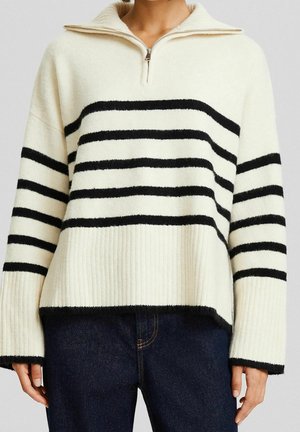 Bershka, Pullover - white