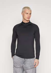 YOURTURN MUSCLE FIT LONG SLEEVE WITH ZIP UNISEX - Hosszú ujjú felső - black