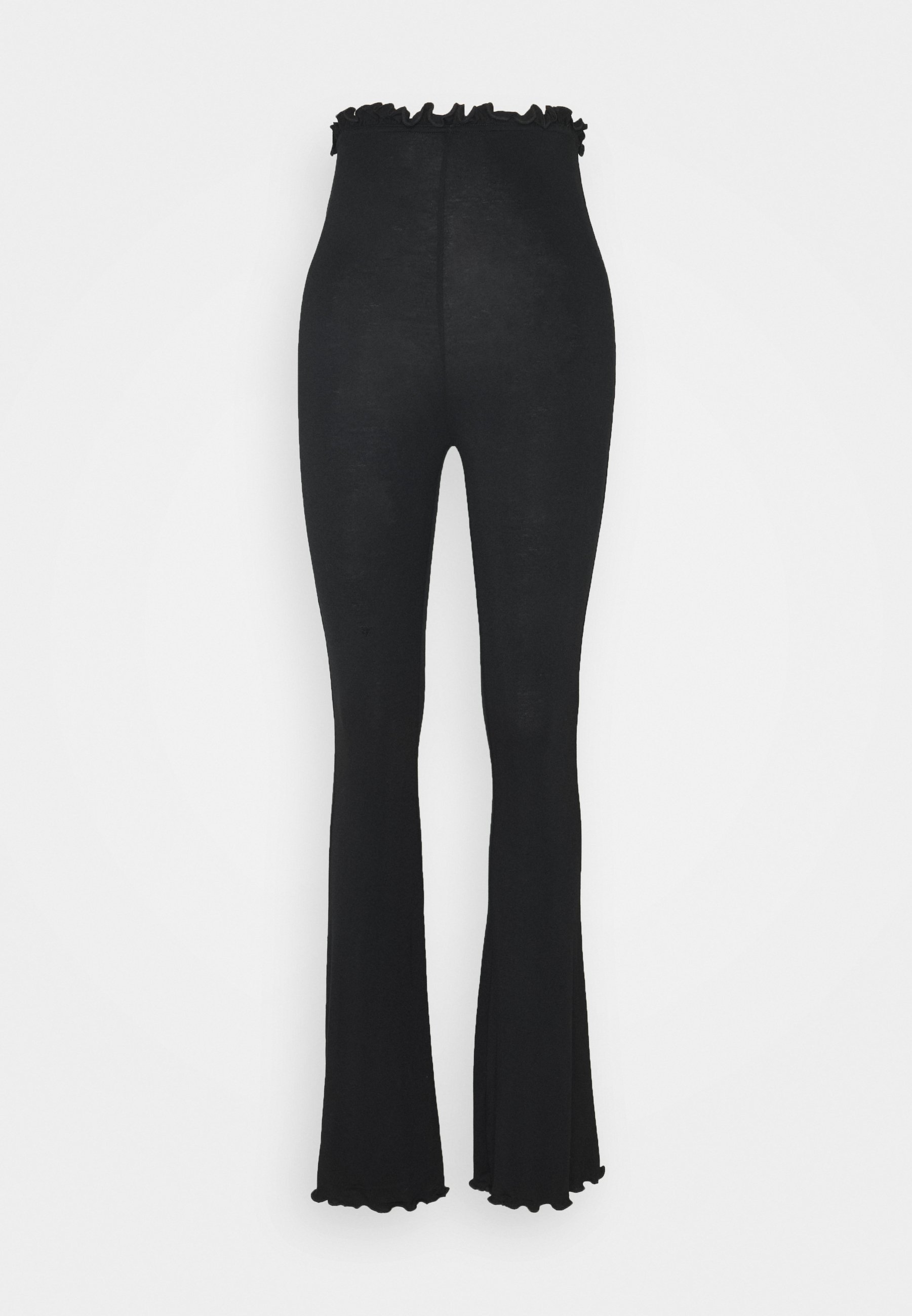 tall black flared trousers