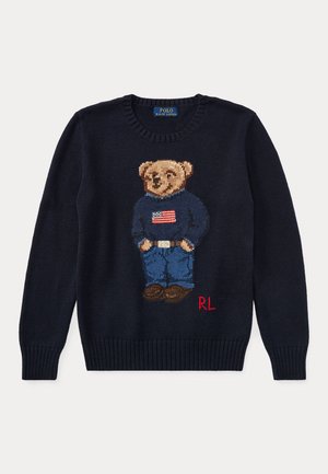 Polo Ralph Lauren POLO BEAR COTTON SWEATER 7-14Y UNISEX - Pulover - navy