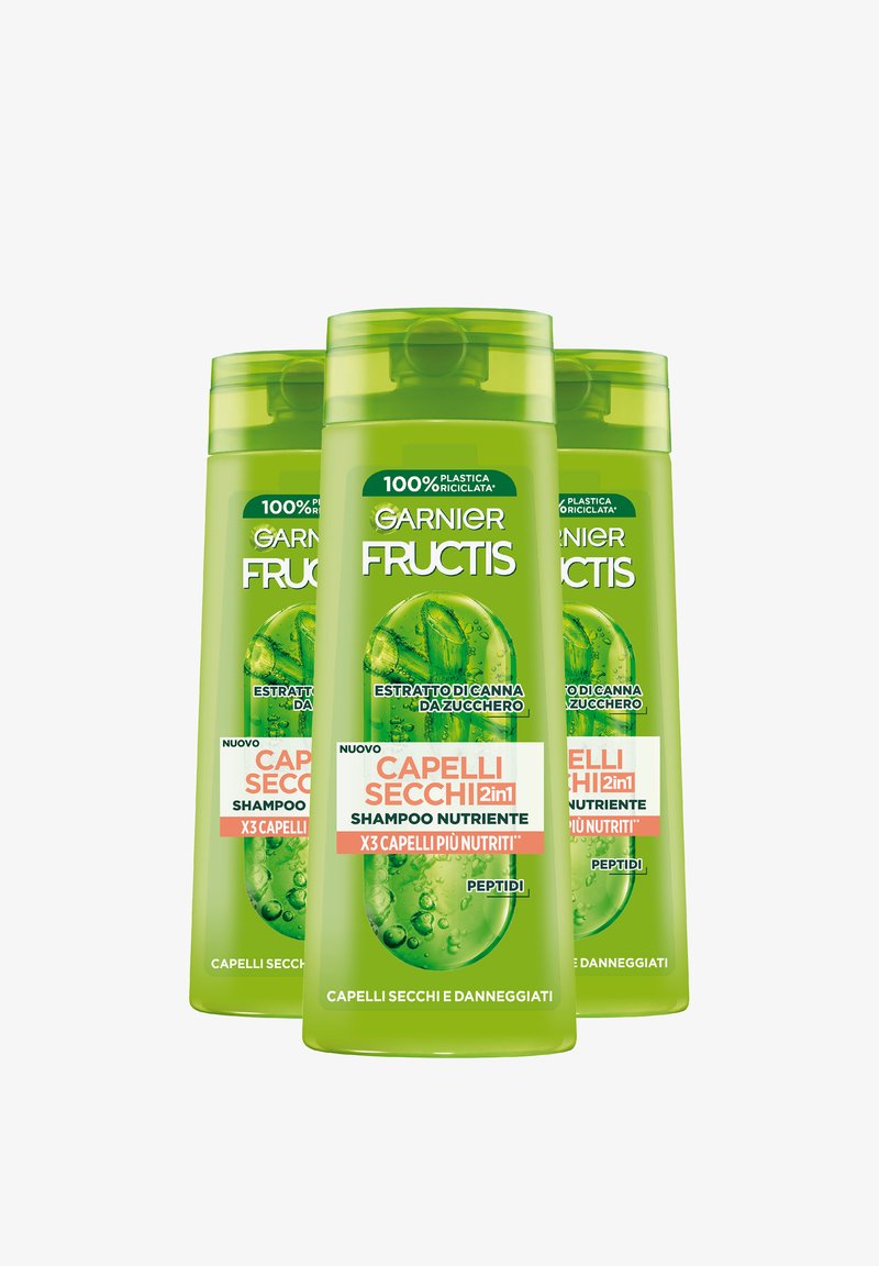 Garnier - FRUCTIS SHAMPOO CAPELLI SECCHI 2IN1, SHAMPOO NUTRIENTE PER CAPELLI SECCHI E DANNEGGIATI, 250 ML - 3 PACK - Shampoo - trasparente, Ingrandire