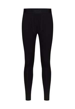 Schwarze Leggings aus elastischem Stoff, mit enganliegendem Design, elastischem Bund und verstärkten Nähten für Langlebigkeit.