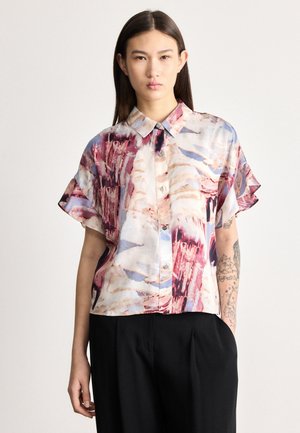 Overhemdblouse - beige/bordeaux