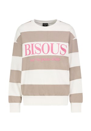 BESTICKTES GESTREIFT - Sweatshirt - beige