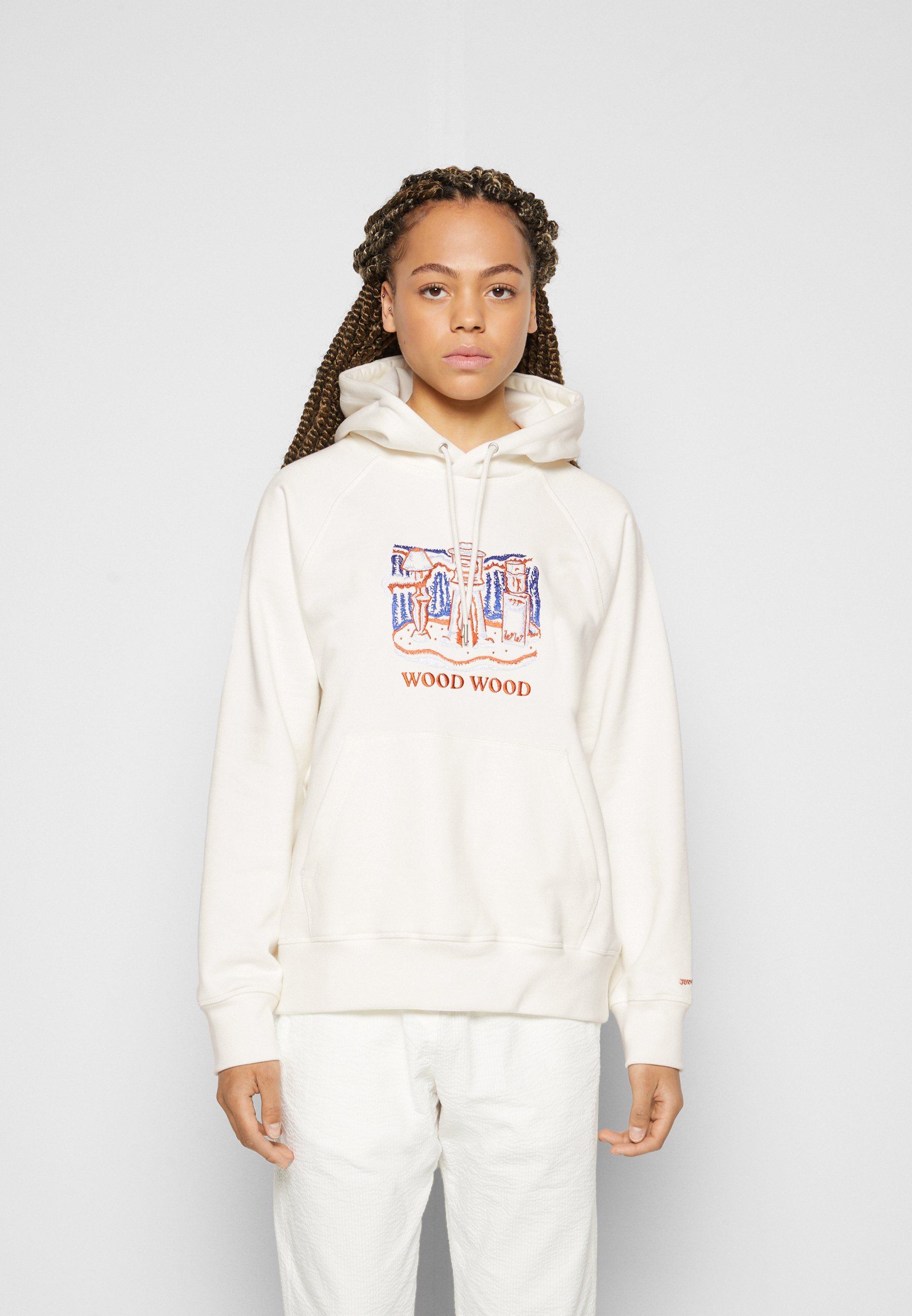 Wood Wood Jules Office Hoodie Sweatshirt Off White, Women's, Size: Small, Off-White