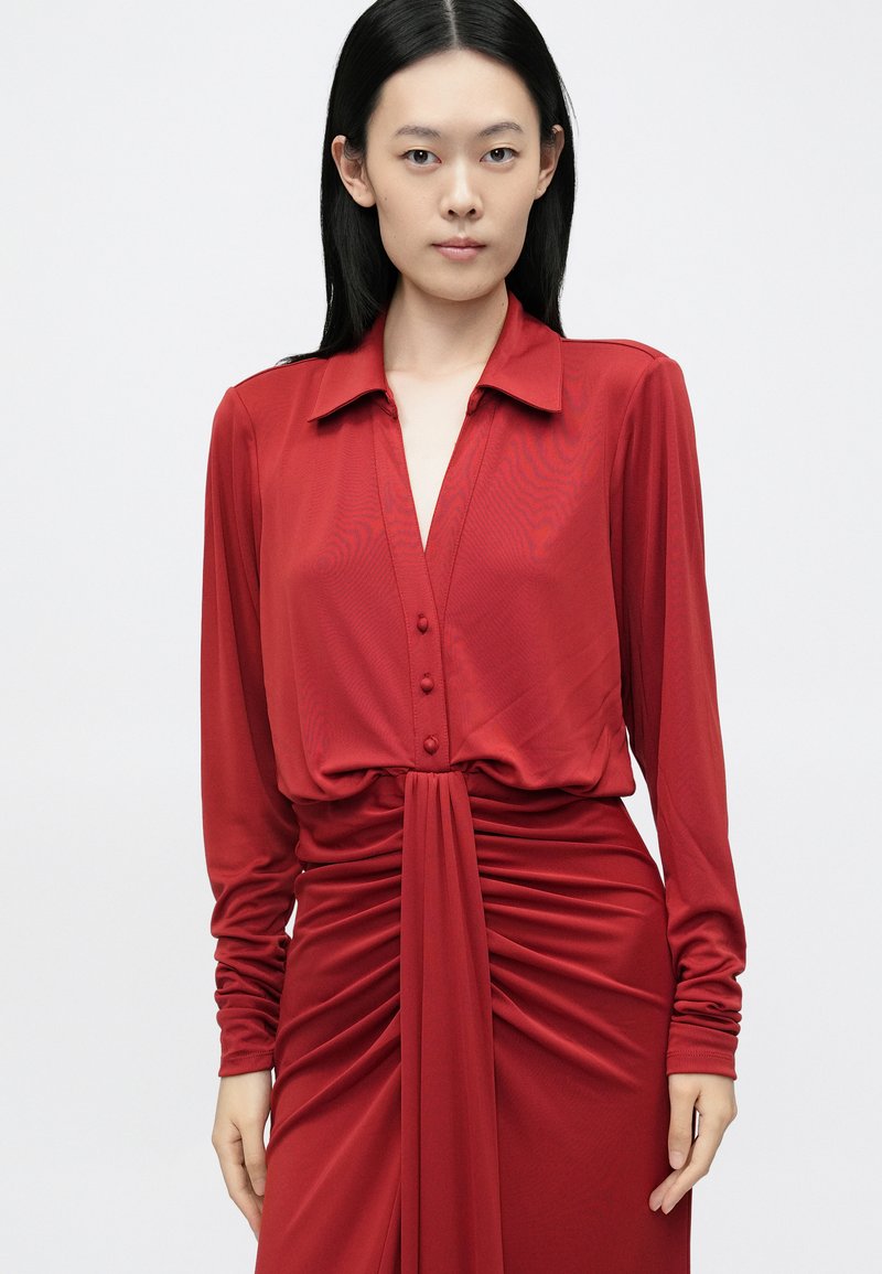Cinq  Sept SEFERINA DRESS - Shirt dress - bordeaux/dark red - Zalando.co.uk
