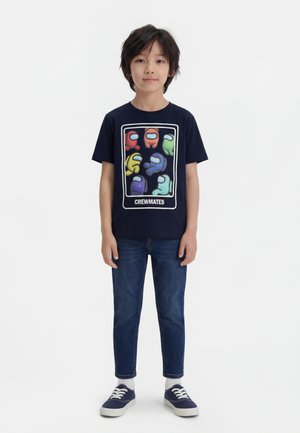 NKMFABRON AMONGUS BOX SKY - Μπλουζάκι με στάμπα - navy blazer