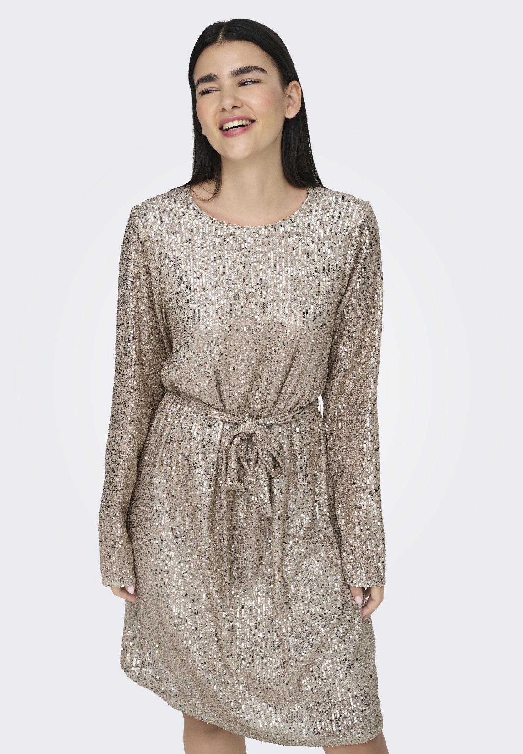 ONLY LS BELT SEQUINS - Cocktail dress / Party dress - pumice stone detail pumioce stone sequins/beige - Zalando ONLY LS BELT SEQUINS - Cocktail dress / Party dress - pumice stone detail pumioce stone sequins/beige - Zalando