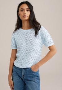 WE Fashion Paprasti marškinėliai - light blue