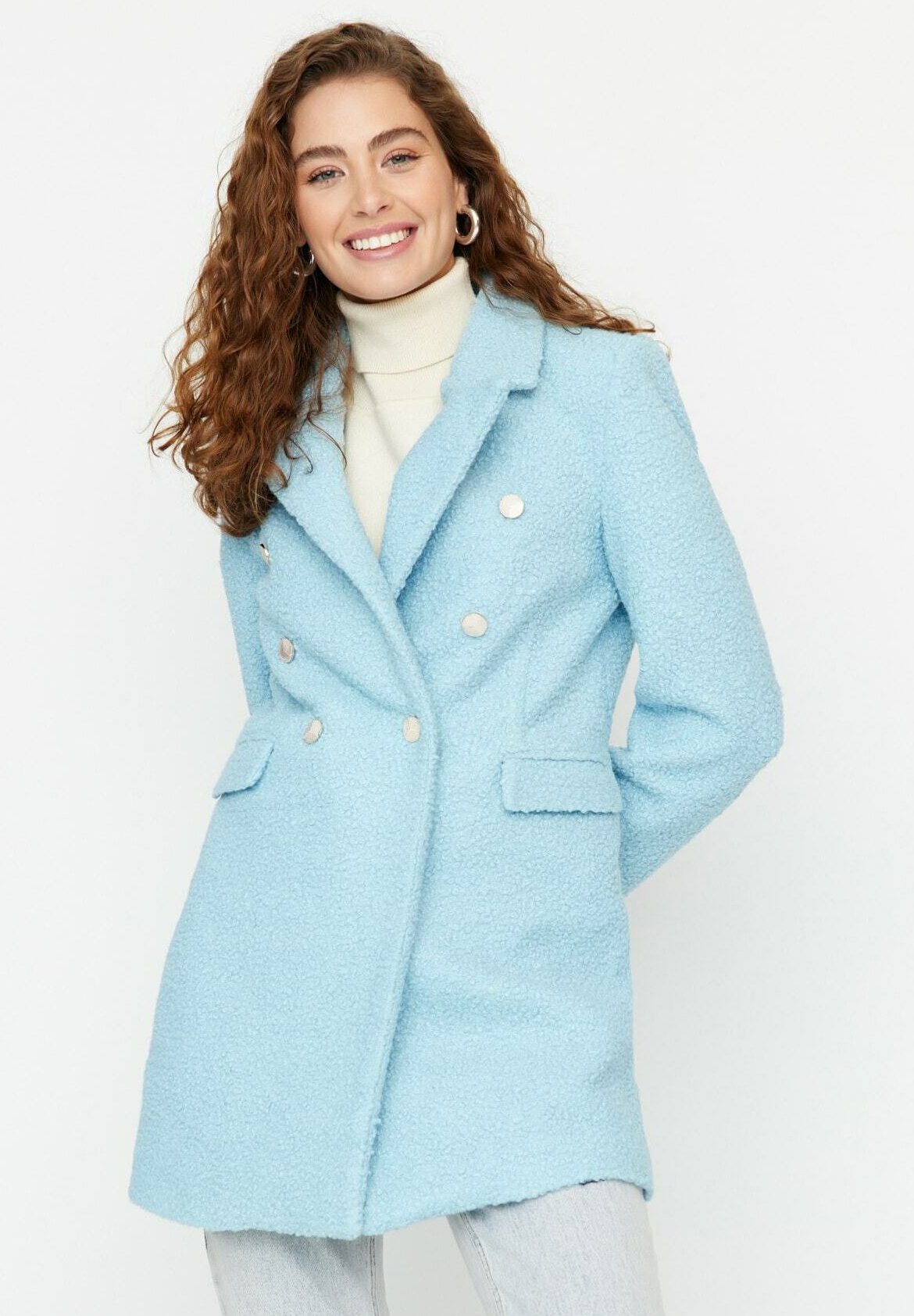 TRENDYOL Damen Basic Webstoff Jacke Im Regular Fit – Lässiger Alltags-Blazer Aus Polyester-Elasthan