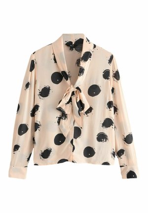 TIE NECK DRAPE - Nööpidega pluus - ecru spot