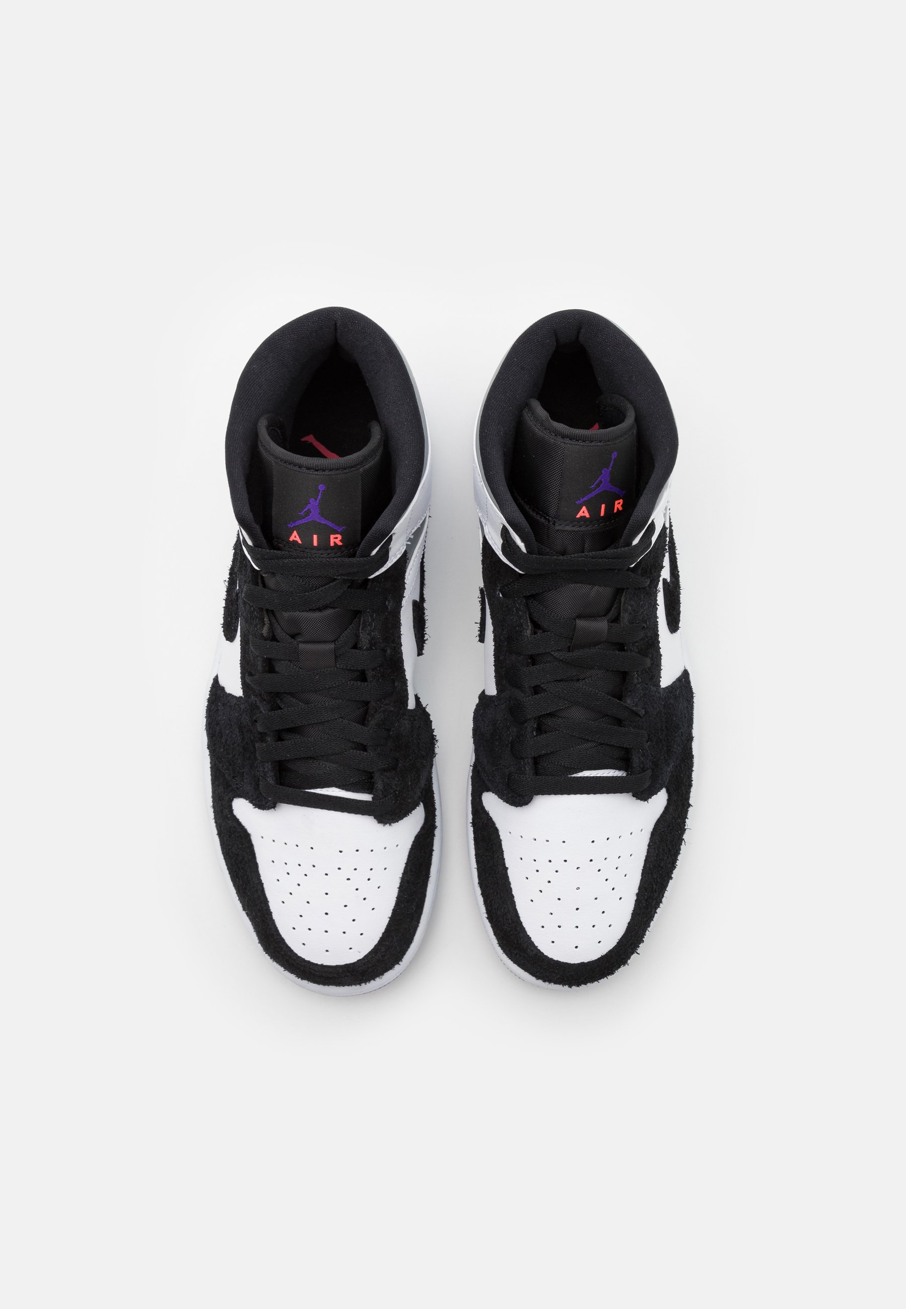 Jordan AIR 1 MID SE - Sneakers hoog - white/court purple/black/particle  grey/hot punch/wit - Zalando.nl