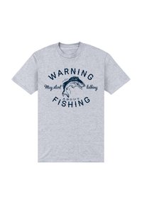 Henry Tiger DUKE SONS TALKING ABOUT FISHING - Camiseta estampada - heather grey