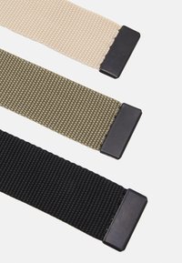 Pier One UNISEX 3 PACK - Pásek - black/beige /khaki