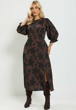 Yours Clothing, PLUS SIZE MIDI DRESSES - Robe de jour - chocolate