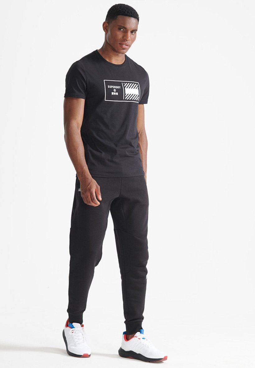 Superdry Tracksuit bottoms - black 