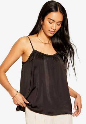 STRAPPY RUFFLE EDGE  REGULAR FIT - Felső - black