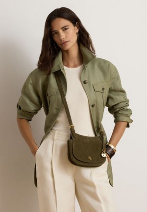 Lauren Ralph Lauren, SUEDE MEDIUM MARCY CROSSBODY BAG - Τσάντα χιαστί - botanic green