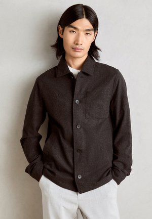 Lindbergh CROPPED LENGTH OVERSHIRT JACKET - Lichte jas - black melange