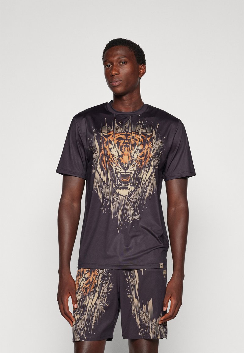 Venum TIGER DRY TECH - Sportiniai marškinėliai trumpomis rankovėmis - black/neo orange