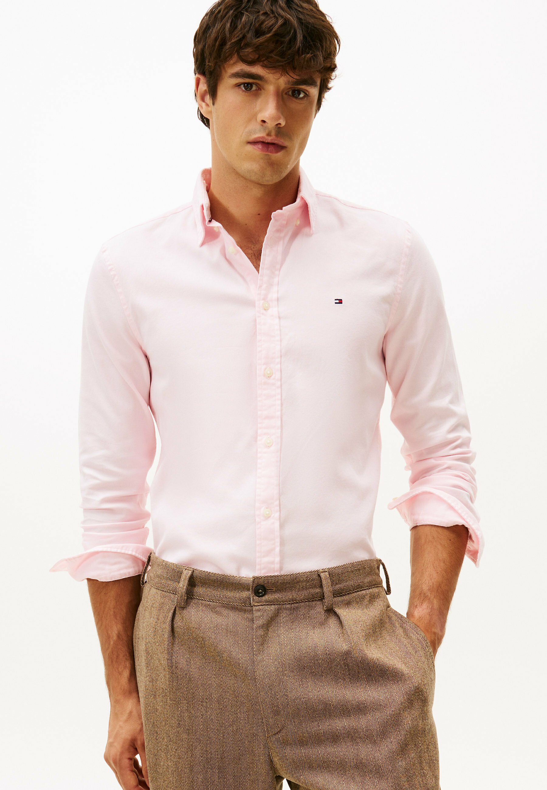 Tommy Hilfiger DOBBY SHIRT Camicia pink/bianco