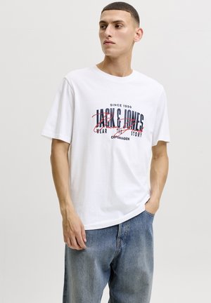Jack & Jones, JJAERO TEE SS CREW NECK - Camiseta estampada - bright white