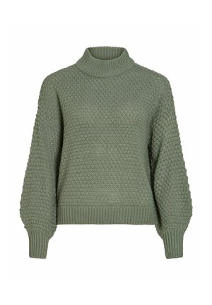 VILA, KNITTED PULLOVER VILIOMY HIGH NECK - Pullover - laurel wreath