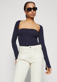 Gina Tricot SOFT TOUCH SQUARE NECK TOP - Top dugih rukava - black iris